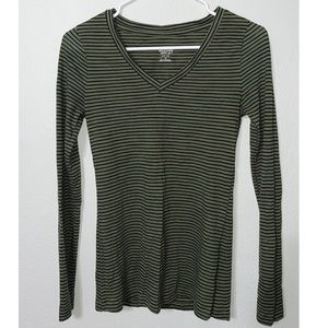 SOLD- Olive Striped Long Sleeve